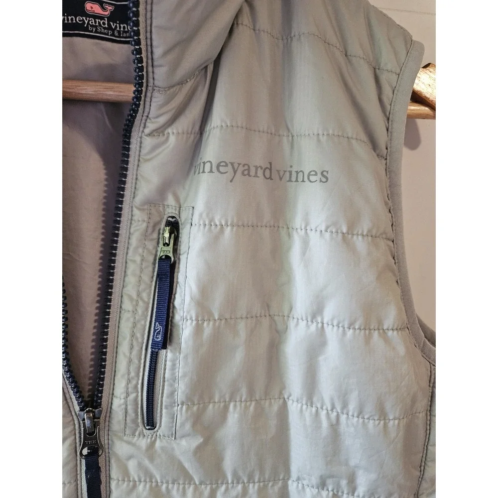 Vineyard Vines Kids Quilted Puffer Vest Gray Full Zip‎ Youth Medium 12-14